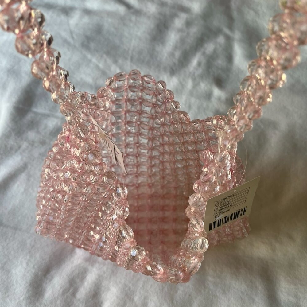 Beaded Shoulder Bag in Pretty Pink Sparkly Beads, NWT - Picture 8 of 8